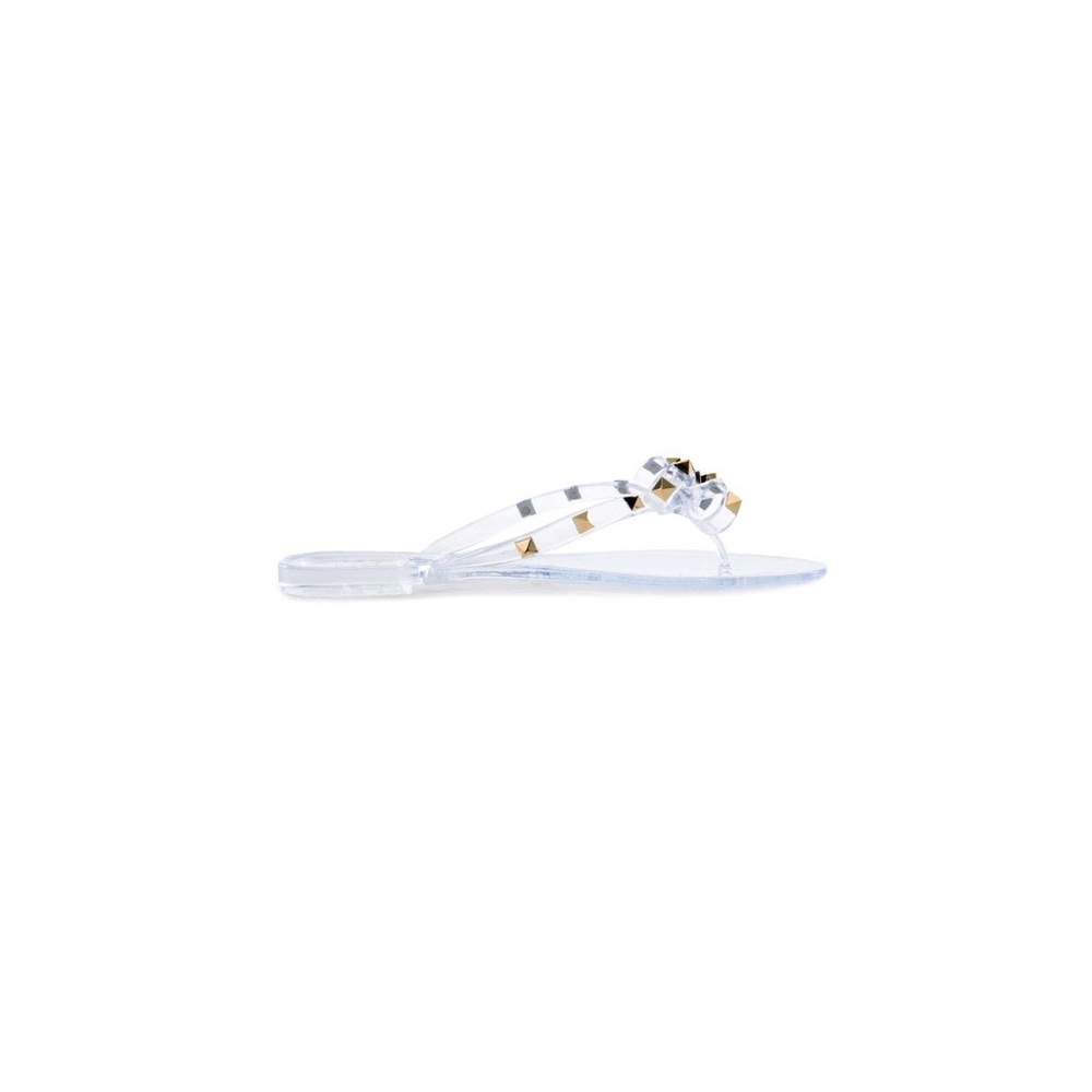 Olivia Miller Clear Studded Jelly Thong Sandals